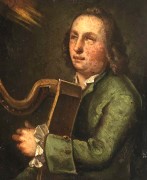 A painting of a person playing a harp

Description automatically generated